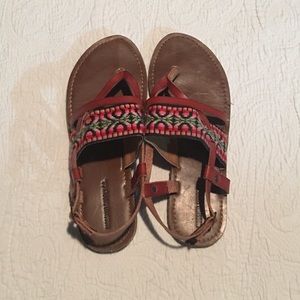 Tribal leather sandals