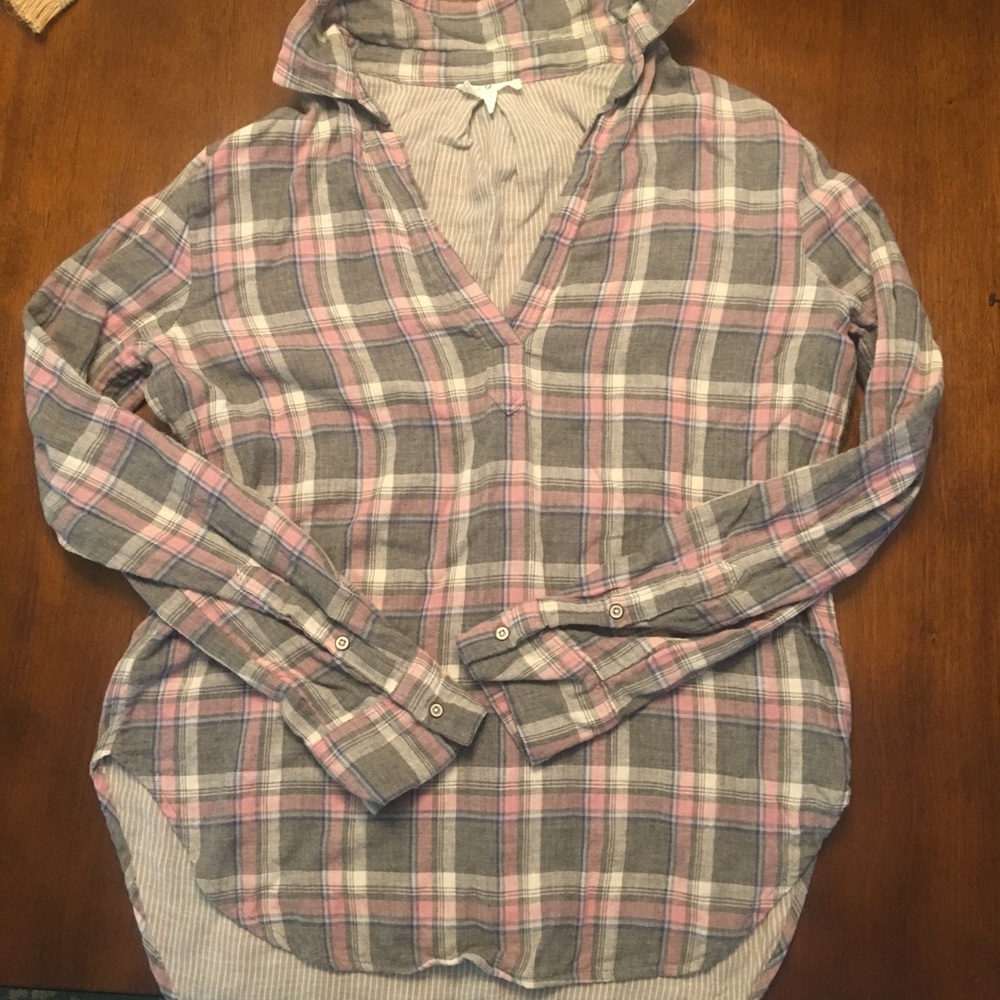 Lou & Grey Pink/Gray Flannel Popover