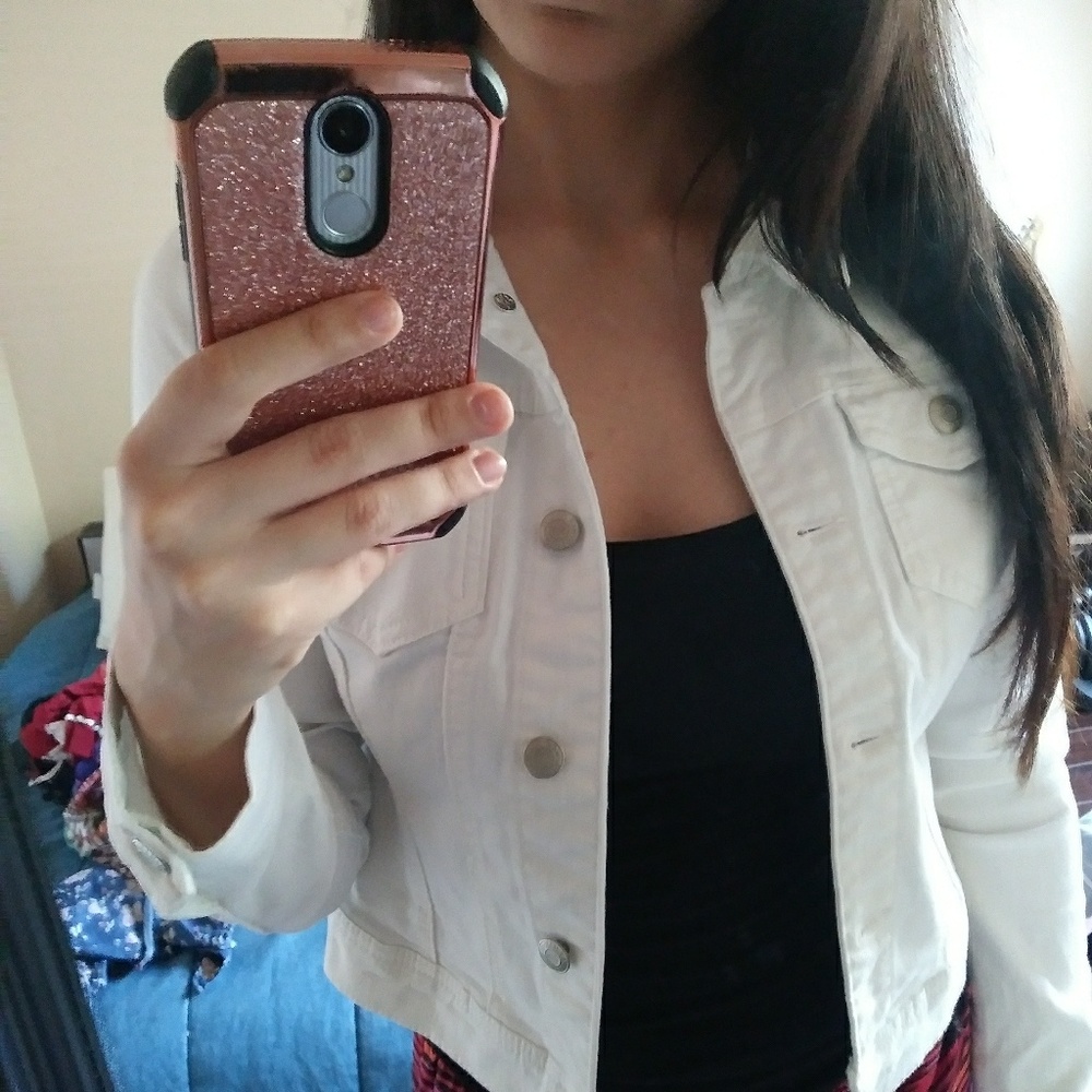 White jean jacket