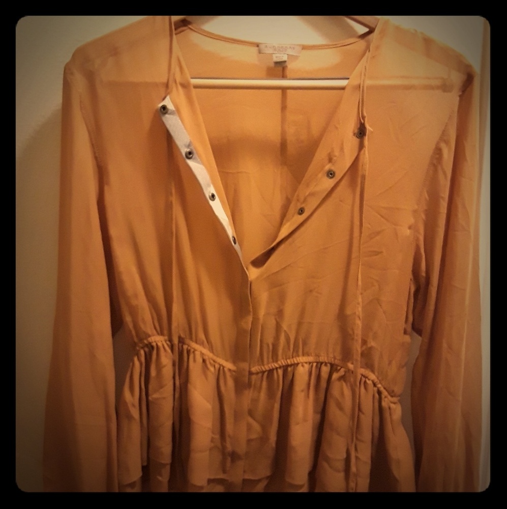 Burberry Brit ruched waist silk blouse