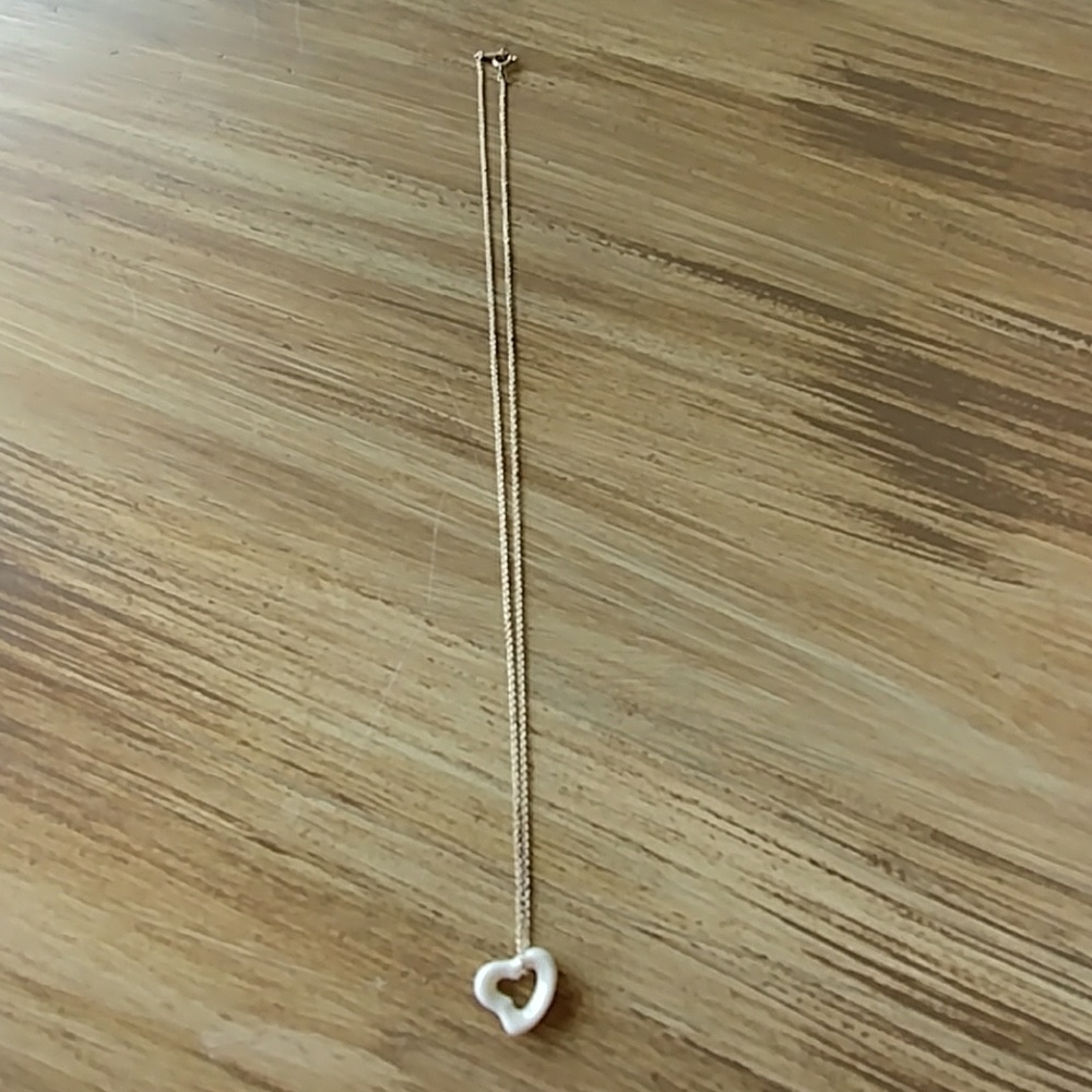Tiffany Open Heart White Chalcendry Necklace