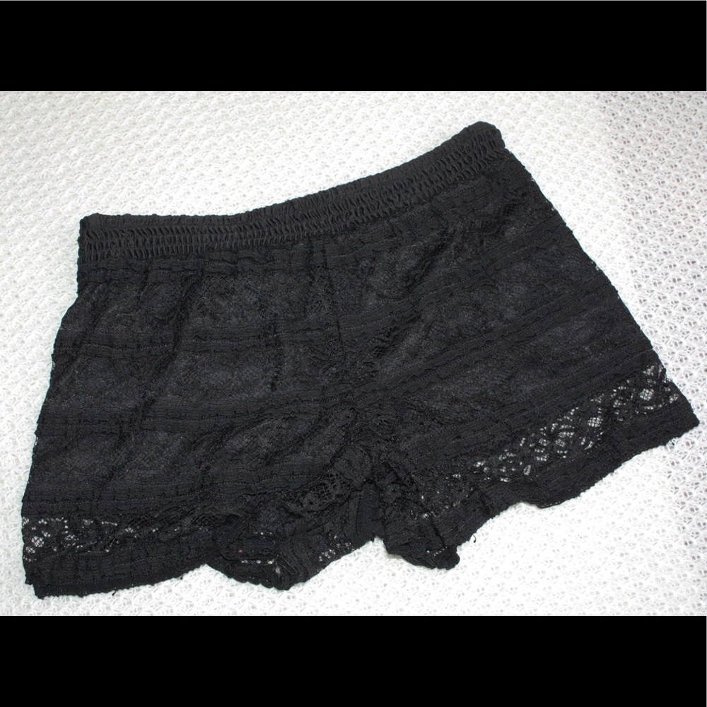 Black lace shorts