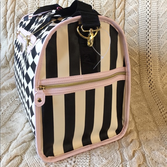 Betsey Johnson harlequin check weekender duffel - Picture 2 of 7
