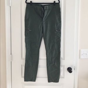 Green slim fit cargos - mens