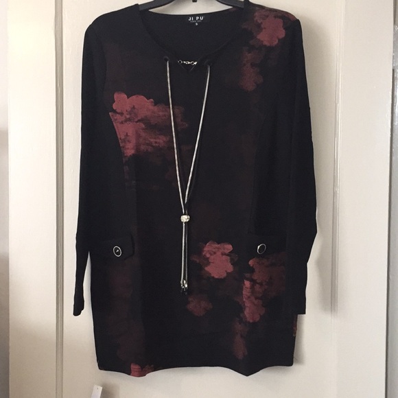 Black and pink long sleeve shirt/tunic - Picture 1 of 5
