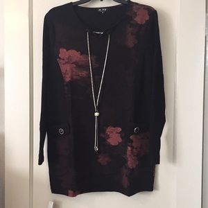 Black and pink long sleeve shirt/tunic