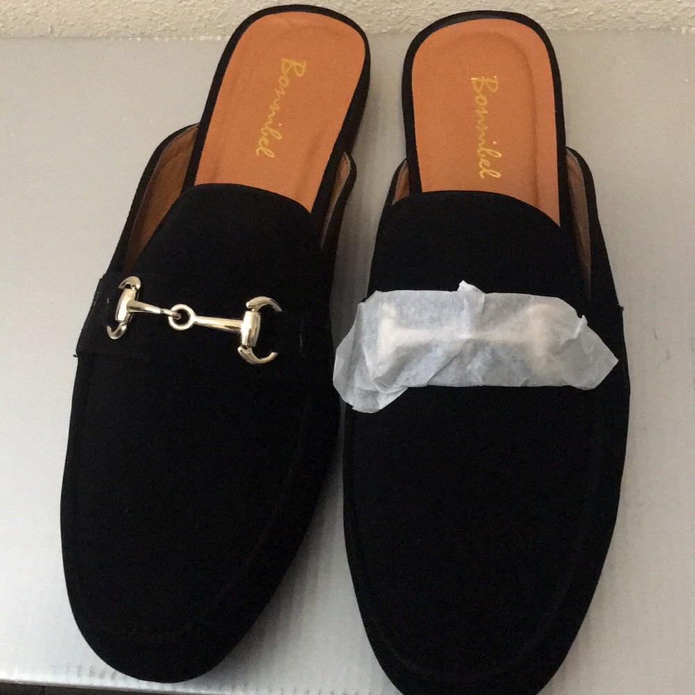Faux suede loafers black loafers Brand new !