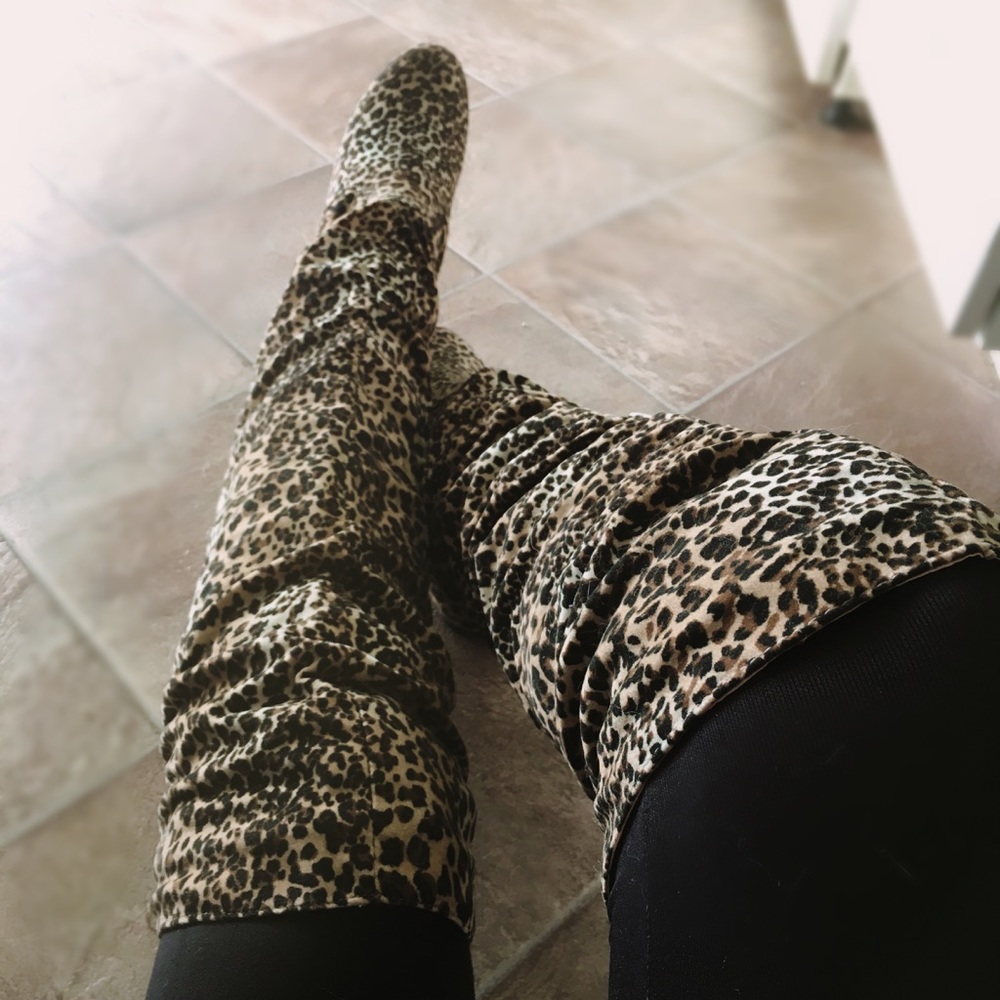 Thigh High Leopard Boots