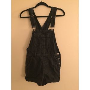Black TopShop shorts overalls