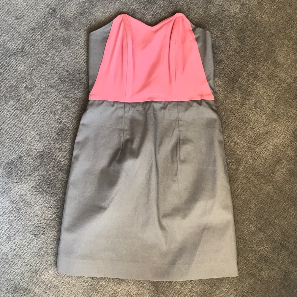 Jolie and Elizabeth grey & Pink strapless Dress XS