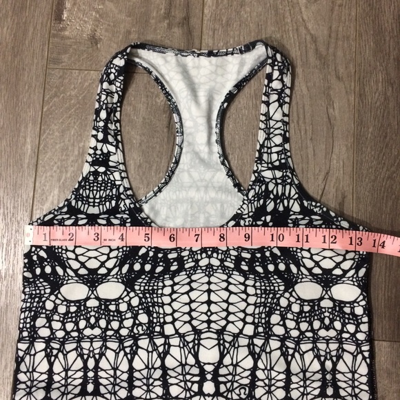 Lululemon Cool Racerback White Black Glacier Lace - Picture 5 of 8