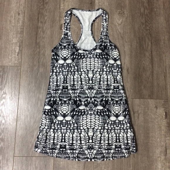 Lululemon Cool Racerback White Black Glacier Lace - Picture 6 of 8