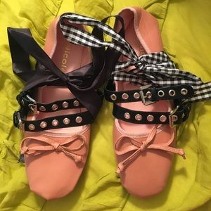 Lace-Up Buckle Flats