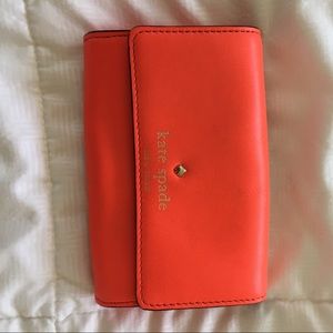 Kate Spade Orange Leather Mini Clutch Card Holder
