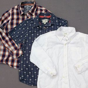 Lot boys medium button up shirts blue white