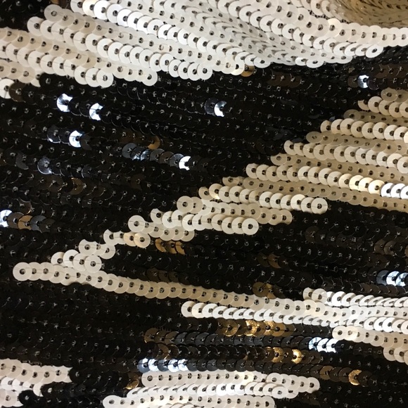 Bebe Black and white zebra sequin mini skirt - Picture 5 of 5