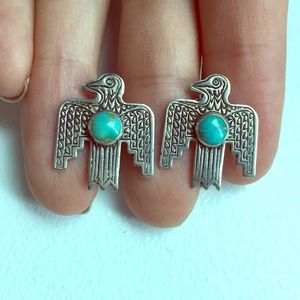 St. Eve Vintage Thunder Bird Turquoise Earrings