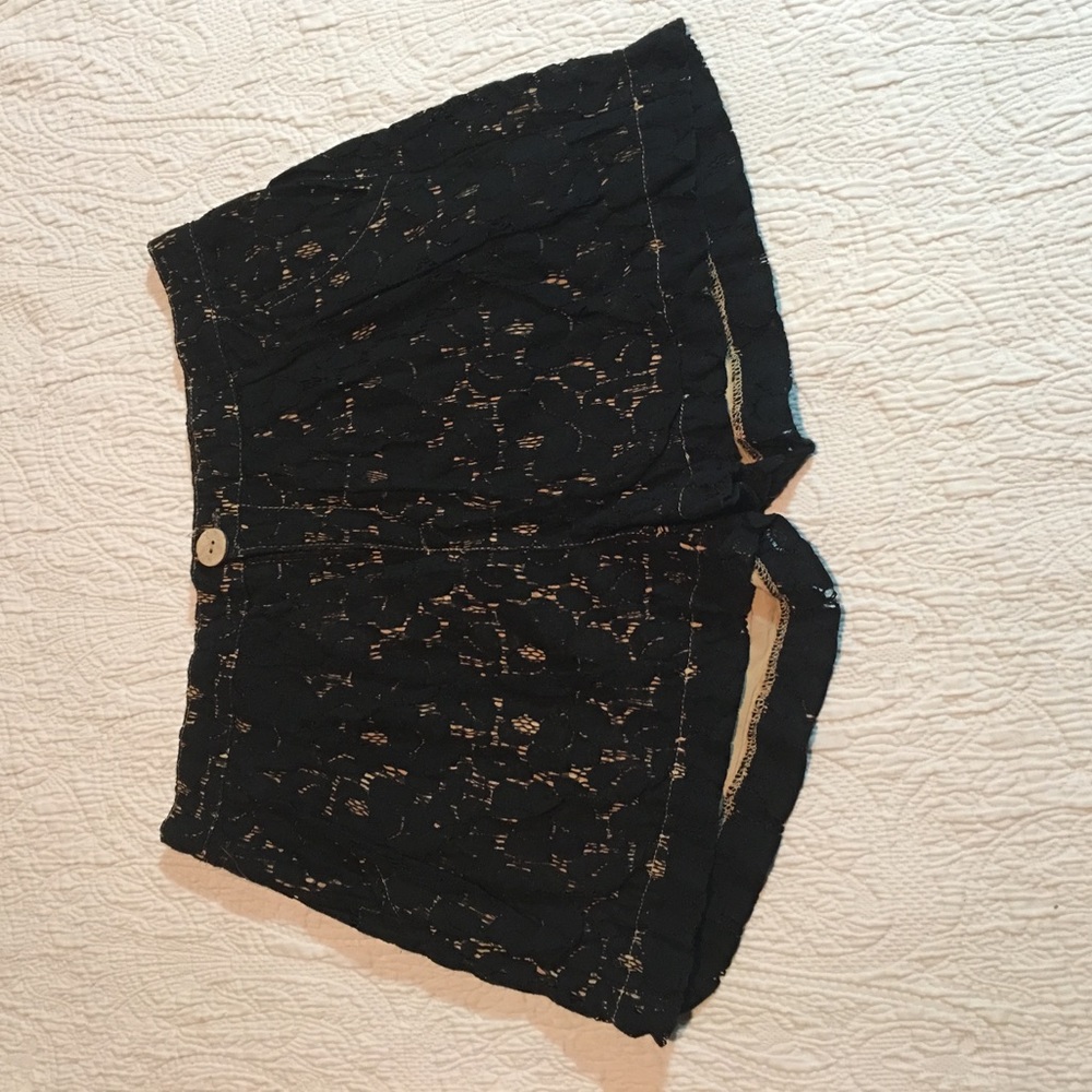 Black lace shorts