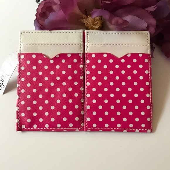 🍰 Pink Card Holder W/Elastic Straps Charming Ch. - Picture 2 of 7
