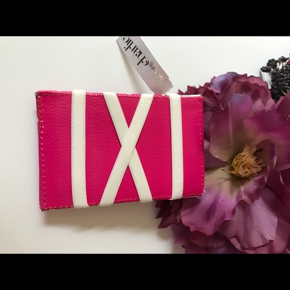 🍰 Pink Card Holder W/Elastic Straps Charming Ch. - Picture 5 of 7
