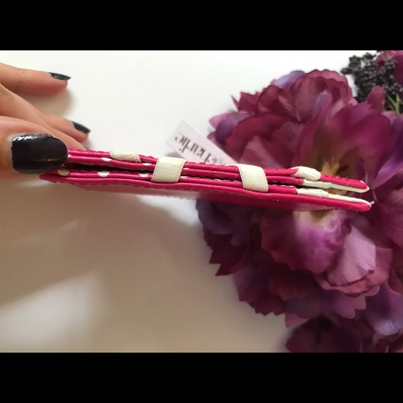 🍰 Pink Card Holder W/Elastic Straps Charming Ch. - Picture 6 of 7
