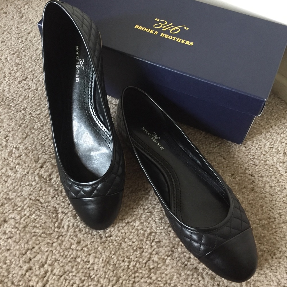 Brooks Brothers Quilted Leather Flats