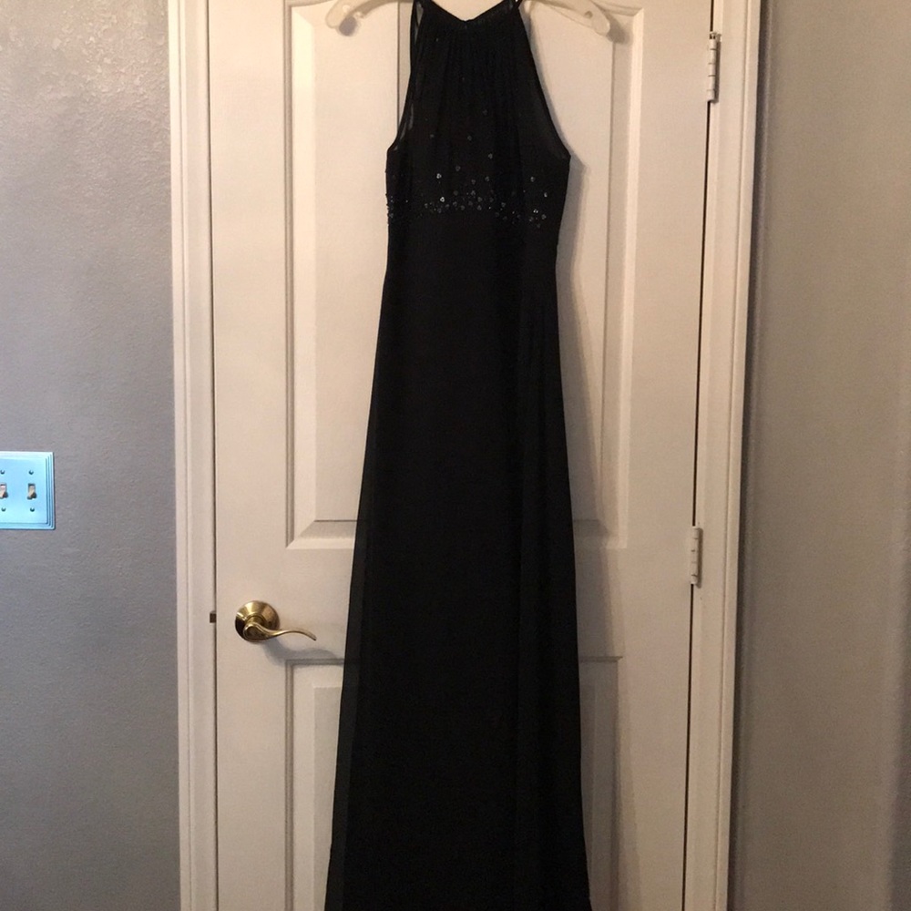 Beautiful long black dress.