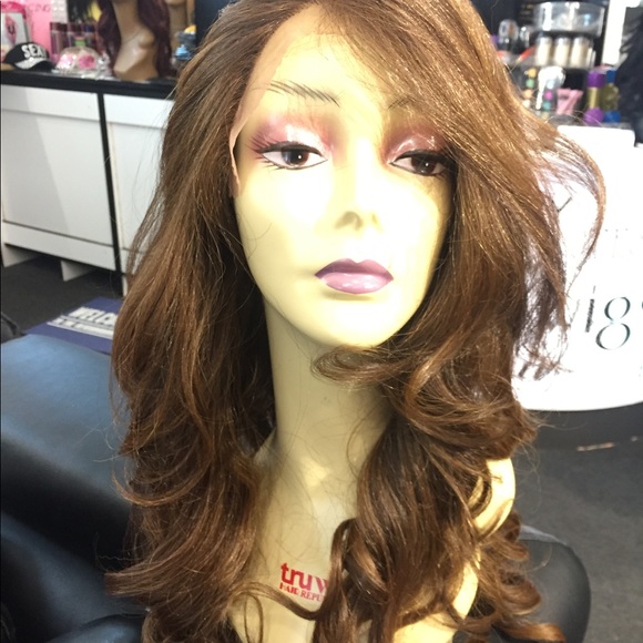Auburn Wig red brown Human Blend long Swisslace main image 7