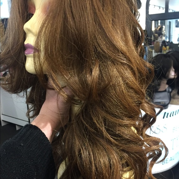 Auburn Wig red brown Human Blend long Swisslace main image 5