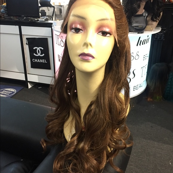 Auburn Wig red brown Human Blend long Swisslace main image 4