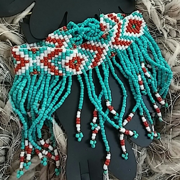 BOHEMIAN FRINGE BEADED ANKLETS (2 anklets) - Picture 3 of 4
