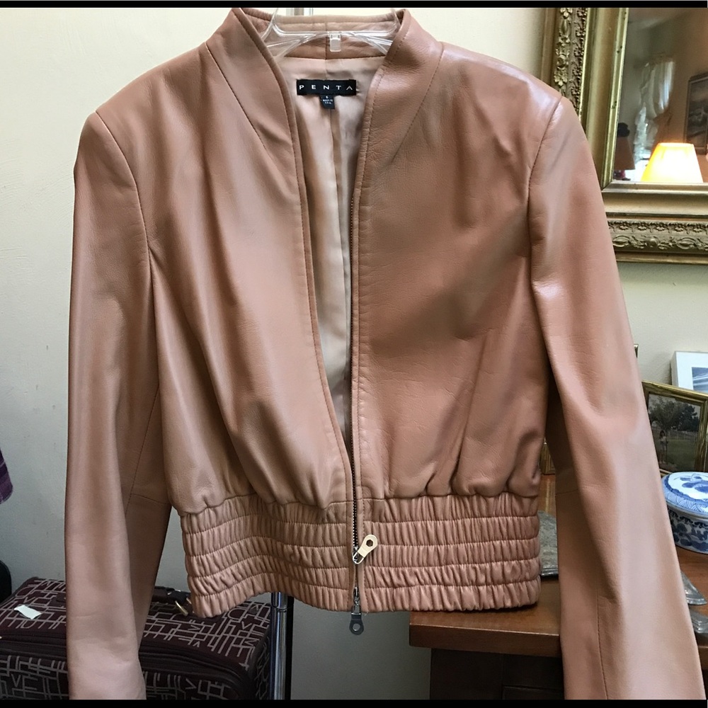 PENTA Leather Jacket, butterscotch color. Sz 6.