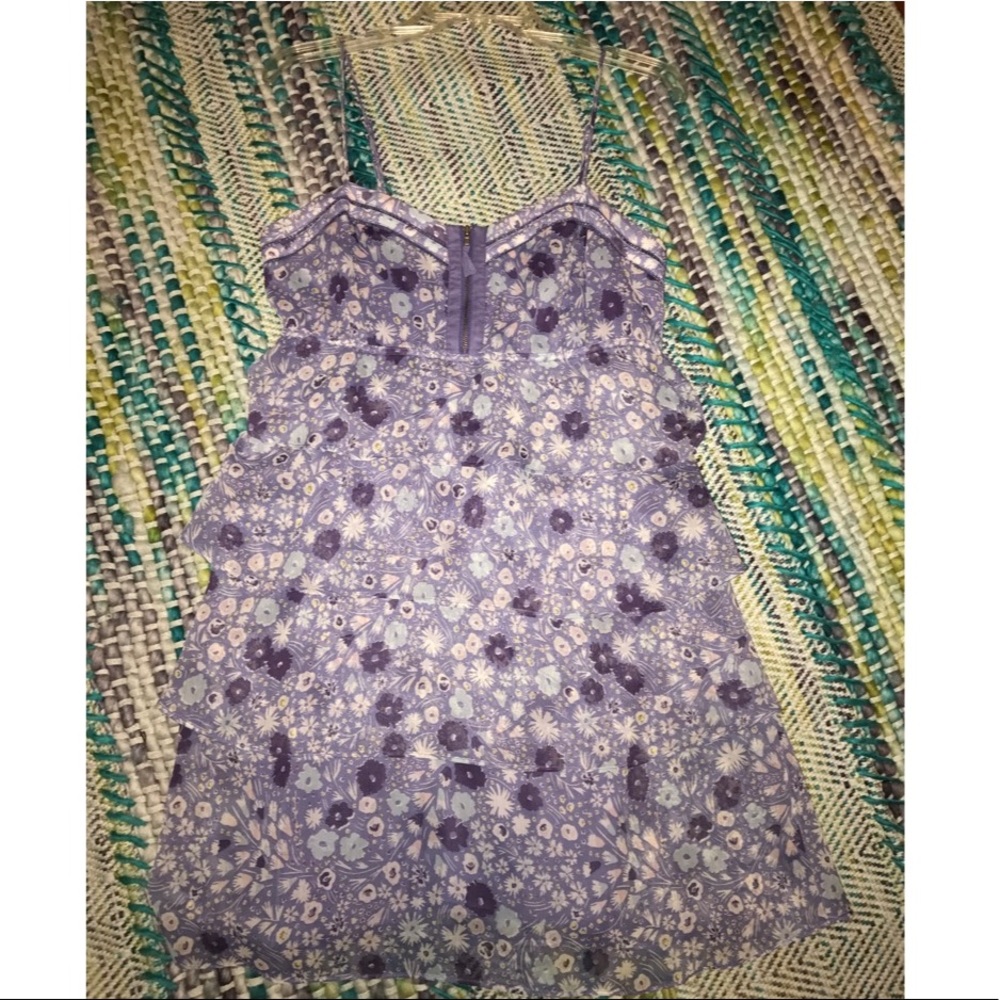 American Eagle Purple/Lavender Floral Tiered Dress