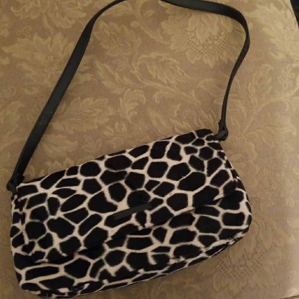 black and white lady purse