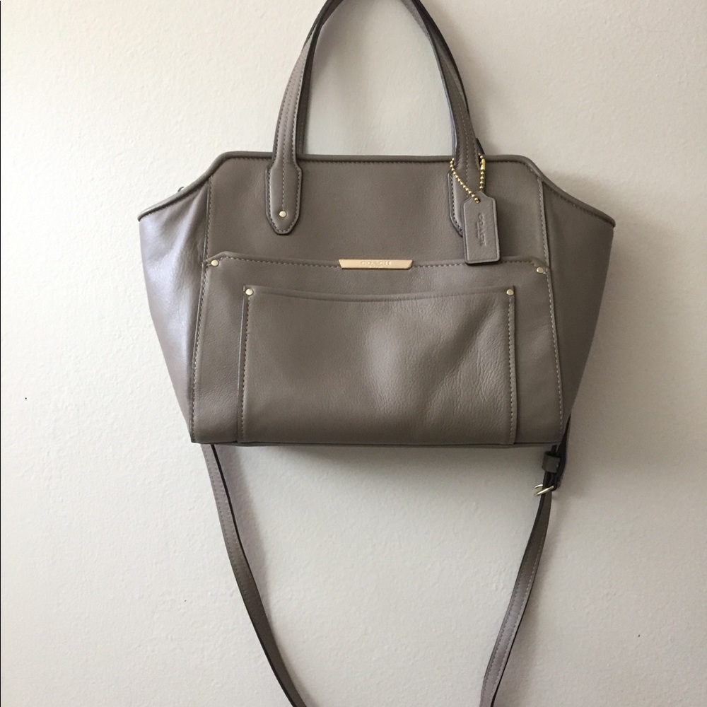 Taupe Grey Coach Crossbody Bag