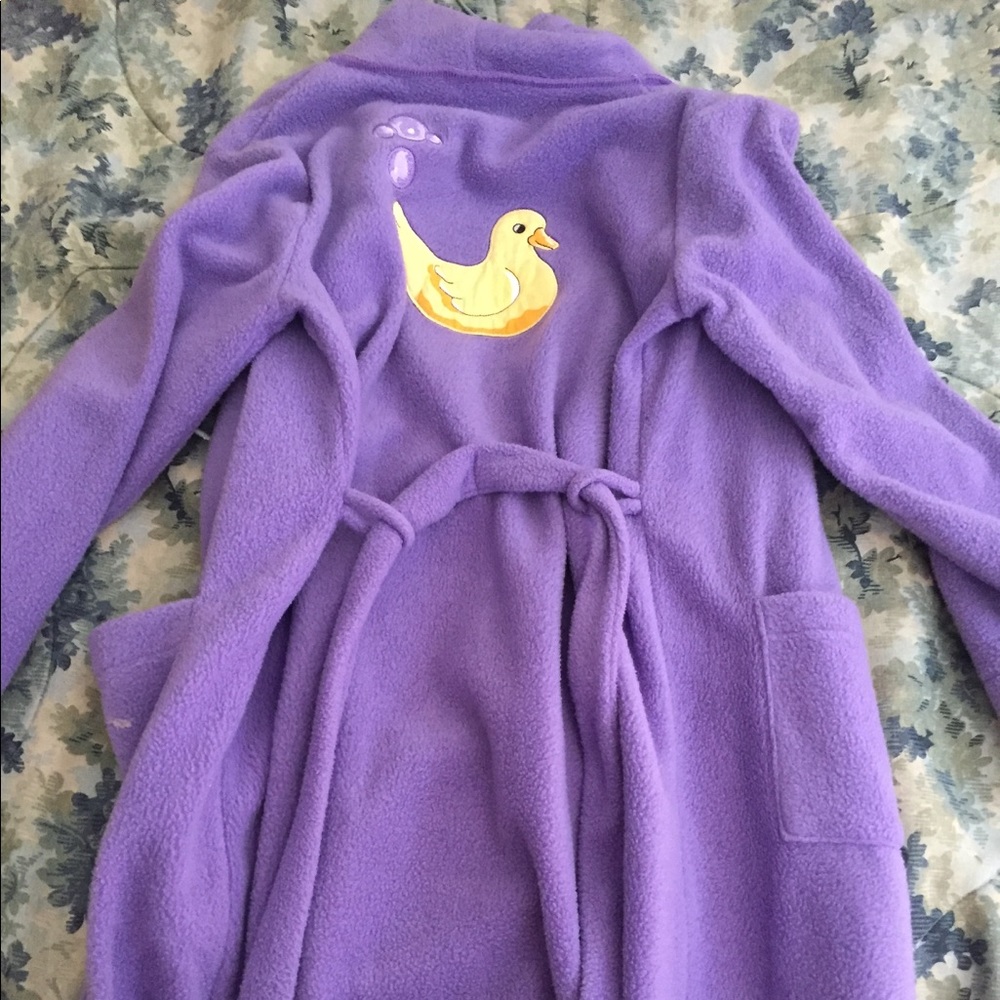 Long purple bathrobe