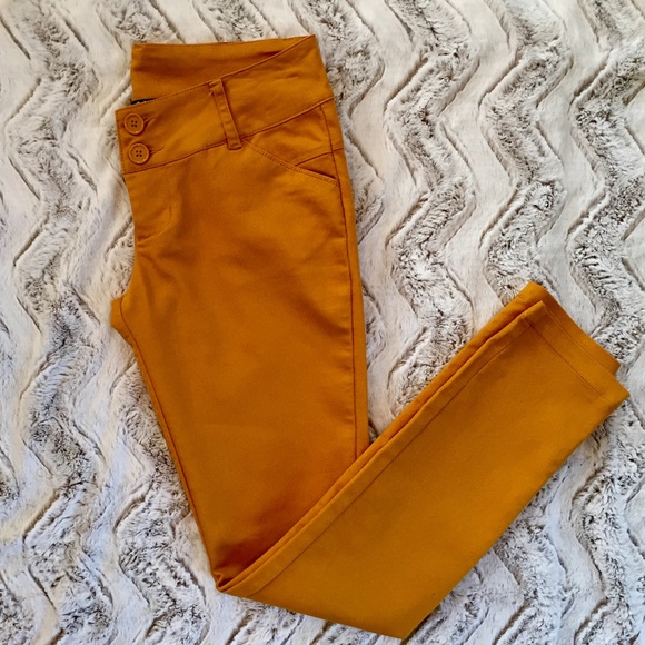 🍁MUSTARD PANTS SKINNY STRETCH LEGGING JUNIORS 5🍁