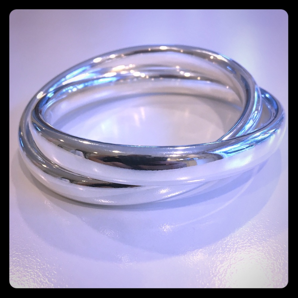 Sterling Silver Interlocking Bangles - image 1