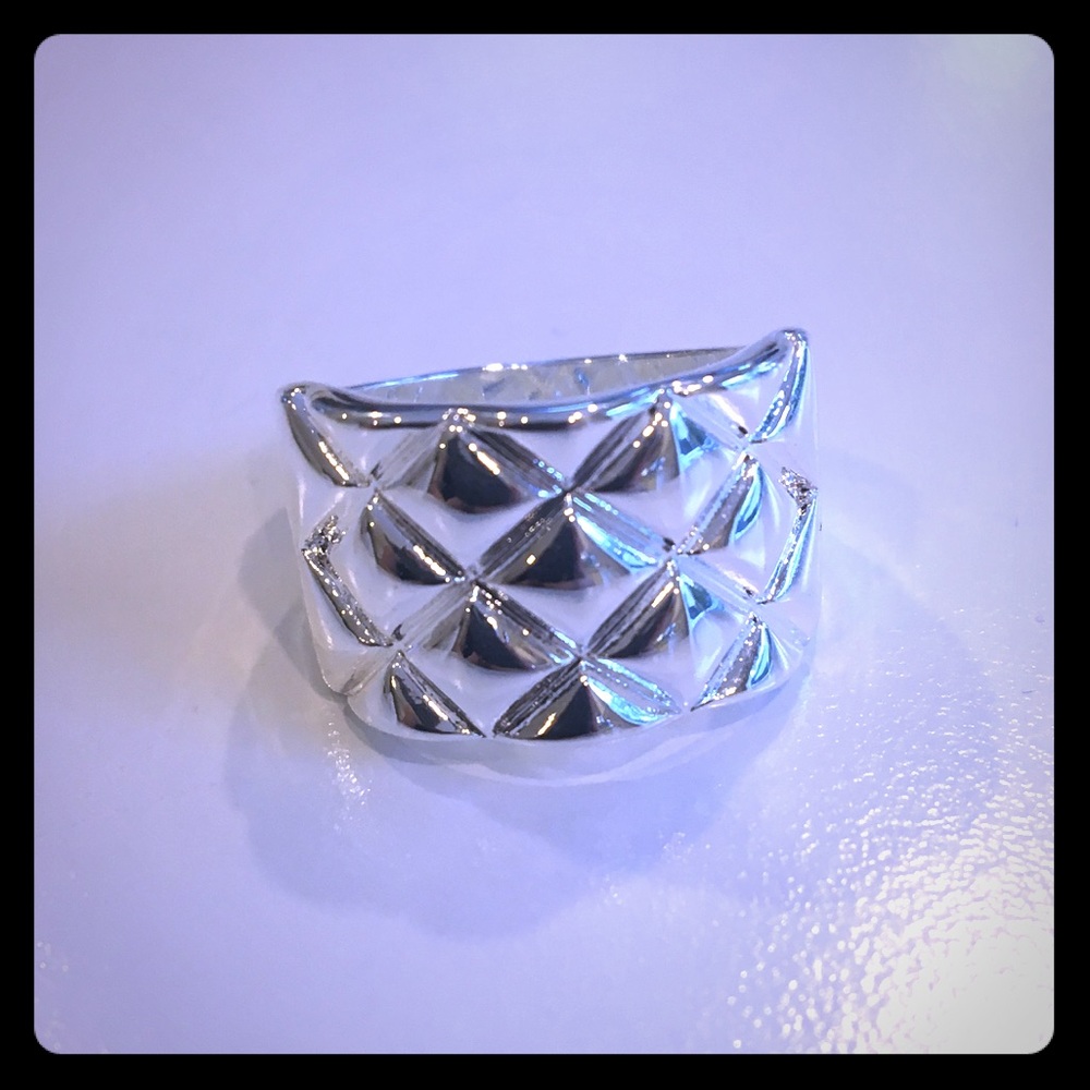 Sterling Silver Quilted Ring - image 1