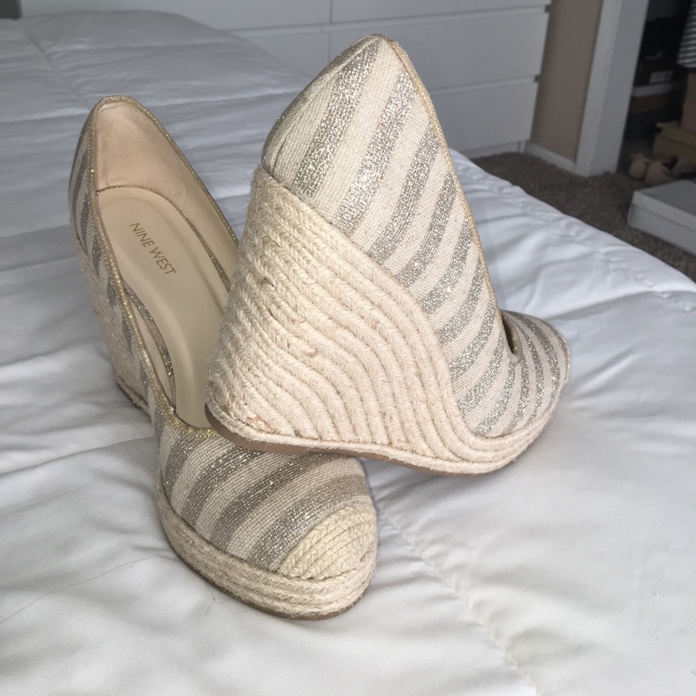 Nine West Glitter Wedges