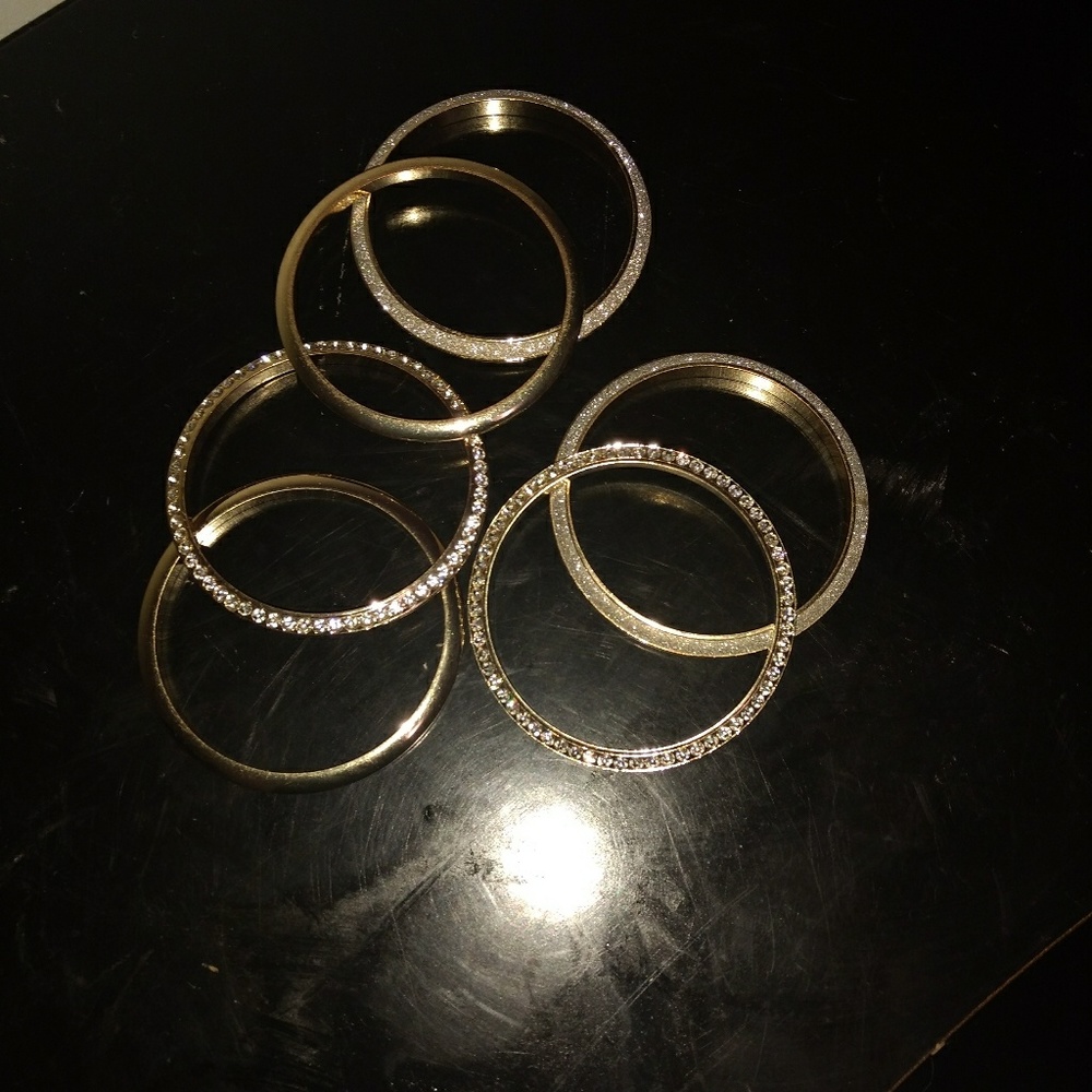 Gold tone bangle bracelets