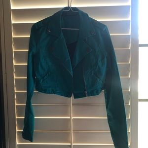 Cropped moto jacket