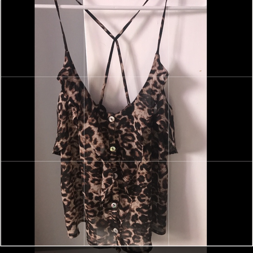 NWOT wet seal crop tank top cheetah leopard print