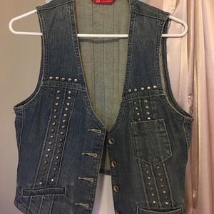 Studded jean vest