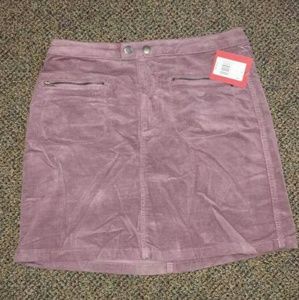 Corduroy mini skirt in mauve size 4 NWT