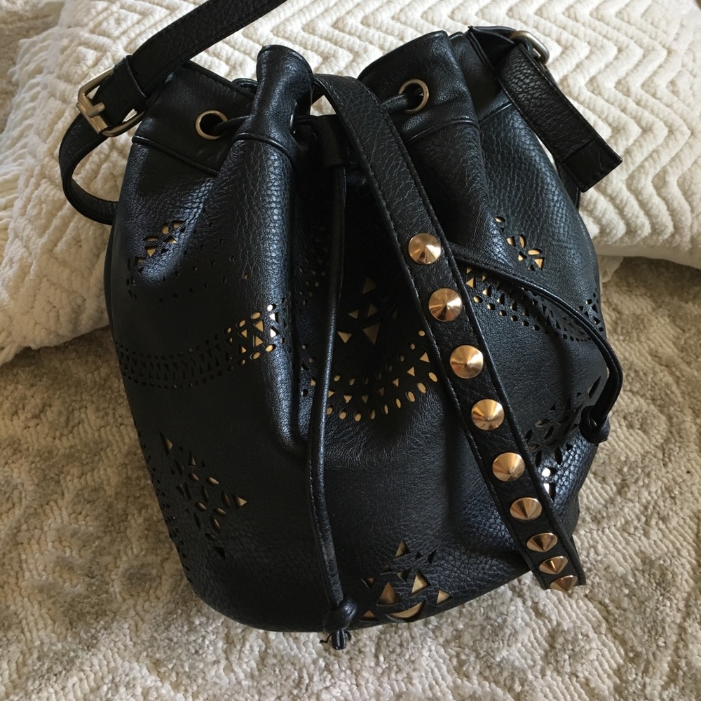Bucket Bag -- Pebbled Leather Laser Cut