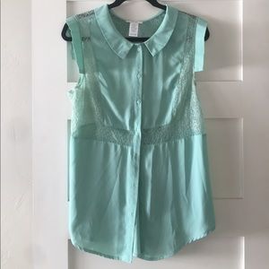 Esley button up lace cut-out blouse