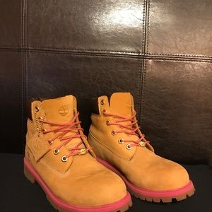 Timberland boots with pink