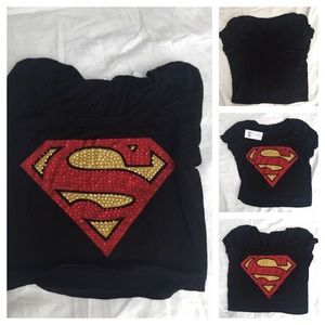 Superman Crop Top, Size Medium