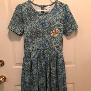 Small teal Amelia LuLaRoe dress.